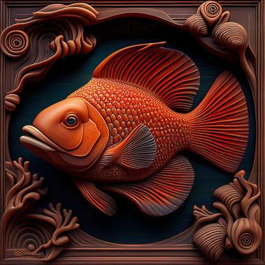 3D model Amphiprion frenatus fish (STL)